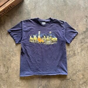 Vintage 90s Funny Deer T shirt  Size large (21x25.5)